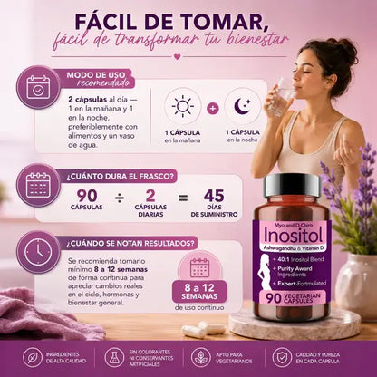 Inositol Myo + D-Chiro con Ashwagandha & Vitamina D